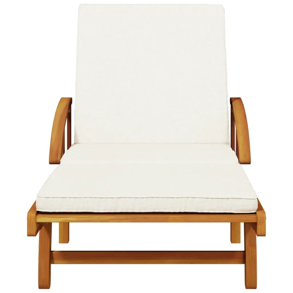 Lettini 2 pz con Cuscini 200x68x83 cm Legno Massello di Acacia 3206372