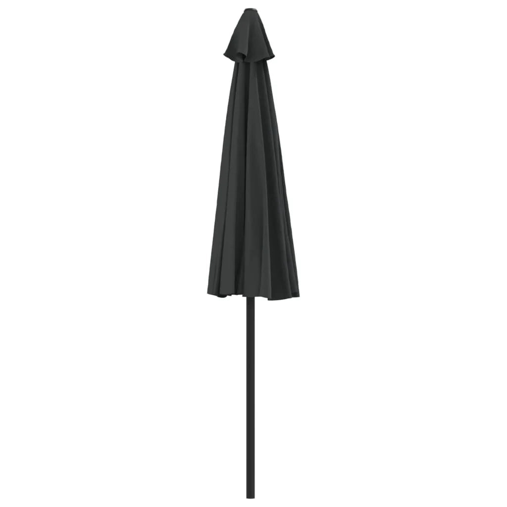 Mezzo ombrellone da balcone con palo in alluminio 270 x 135 x 245 cm nero 02_0008302