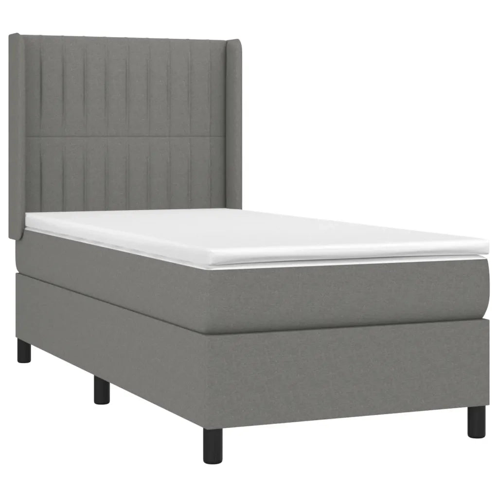 Giroletto a Molle con Materasso Grigio Scuro 90x200 cm Tessuto cod mxl 62856