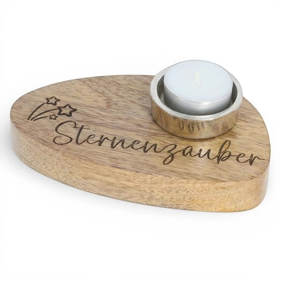 Sostegno decorativo in mango - Dimensioni 15x9 cm - Moderno - Regalo d'amore - Sostegno per candele - Pezzo in alluminio