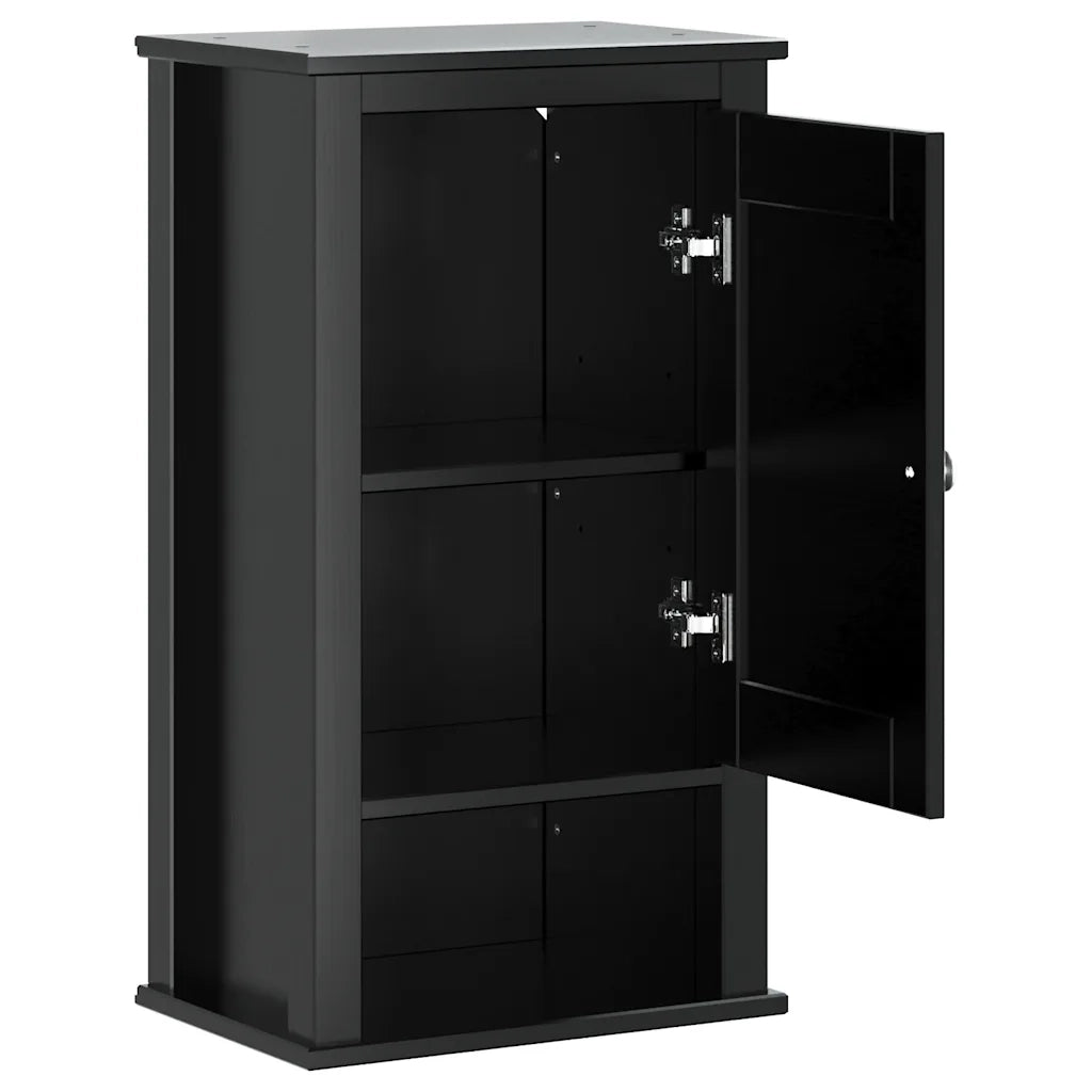 Mobile da Bagno | Armadio da bagno a Muro BERG Nero 40x27x71,5 cm Massello Pino