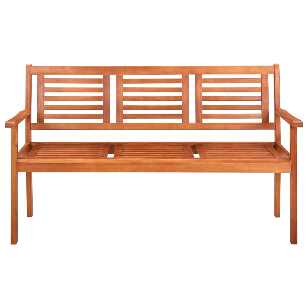 Panchina da Giardino 3 Posti 150 cm Legno Massello di Eucalipto 44399