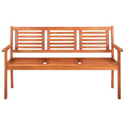 Panchina da Giardino 3 Posti 150 cm Legno Massello di Eucalipto 44399