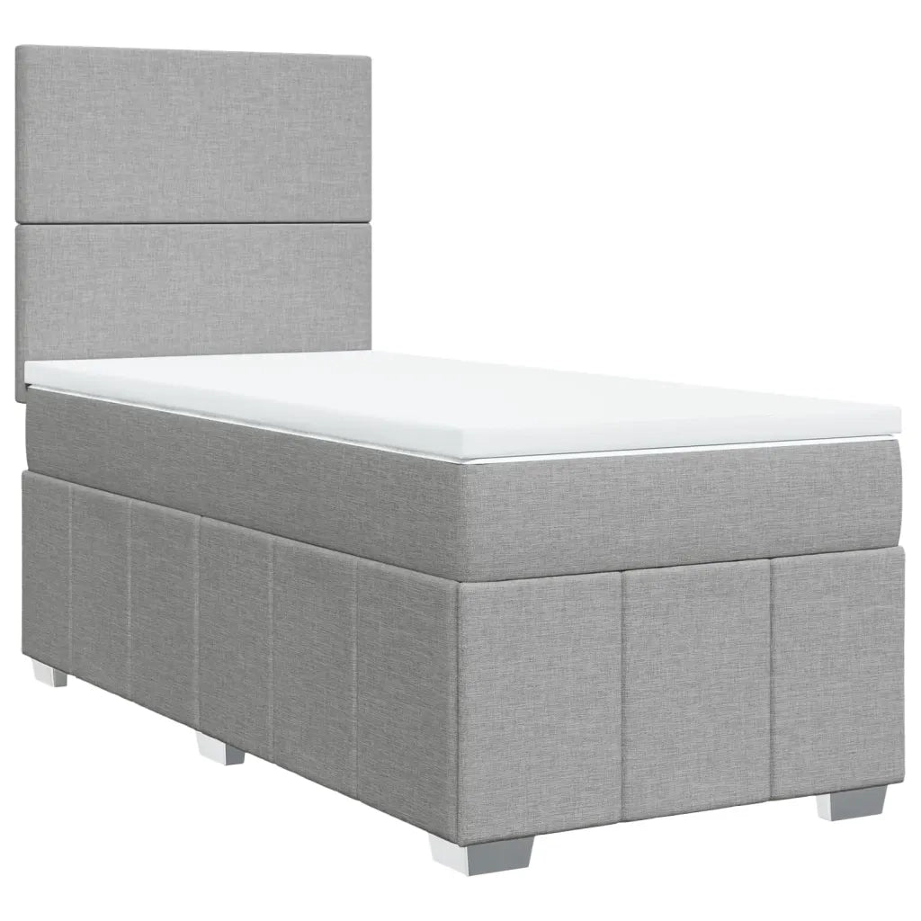 Giroletto a Molle con Materasso Grigio Chiaro 90x190 cm Tessuto 3293816