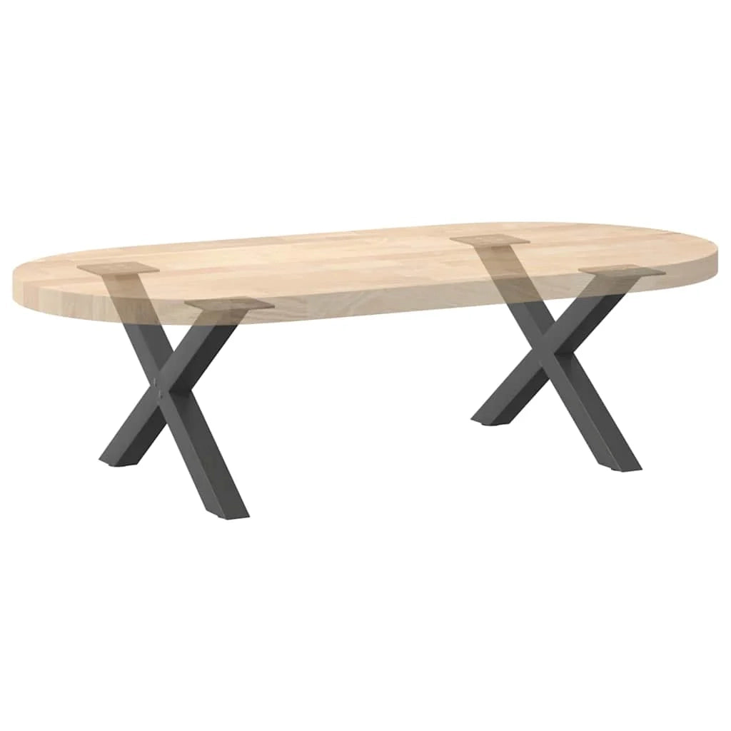 Set di 2 gambe per tavolino a forma di X 50 x 30 cm con piedini regolabili stile moderno acciaio antracite 02_0057153