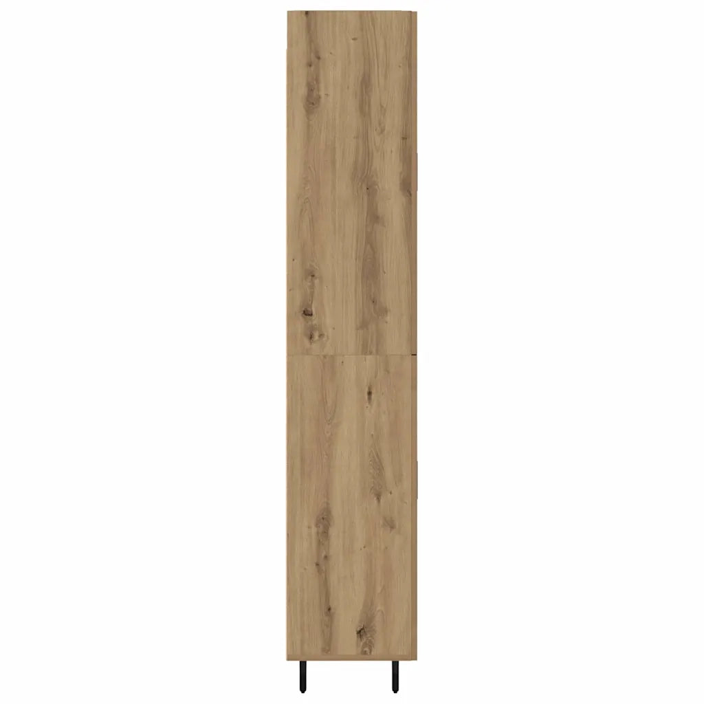 Credenza 2 pcs Rovere artigianale Legno Stratificato e Vetro 3415917