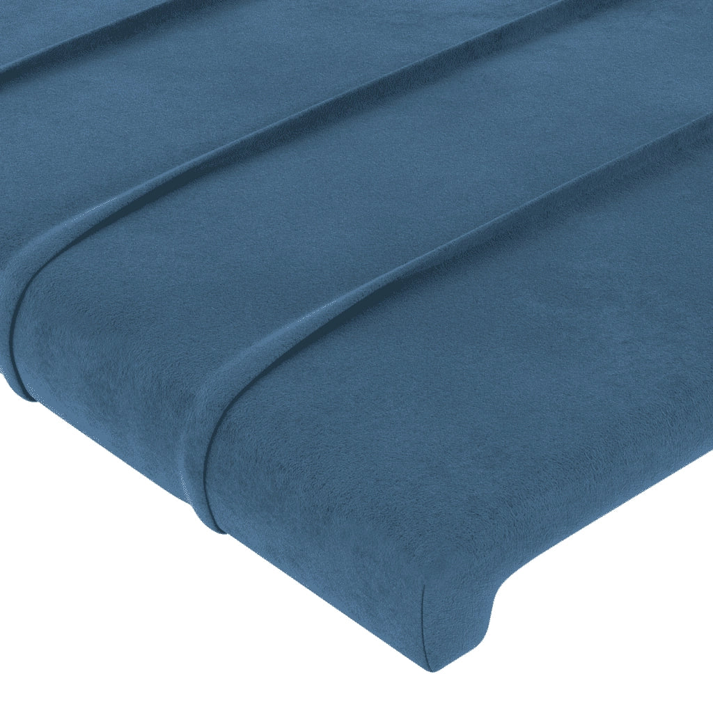 Giroletto a Molle con Materasso Blu Scuro 160x200 cm in Velluto 3143095