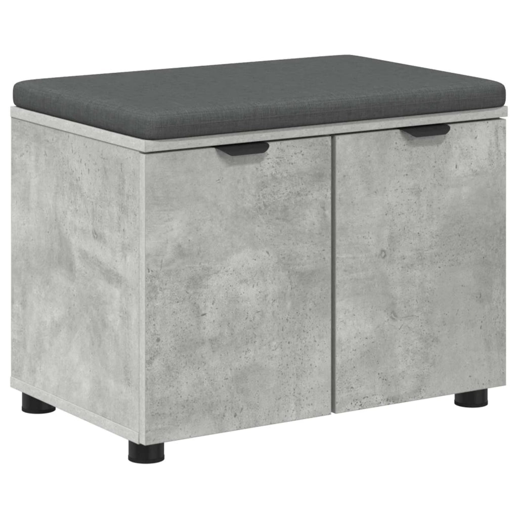 Panca per ingresso con cuscino Grigio Cemento 60 x 38 x 46 cm 891475