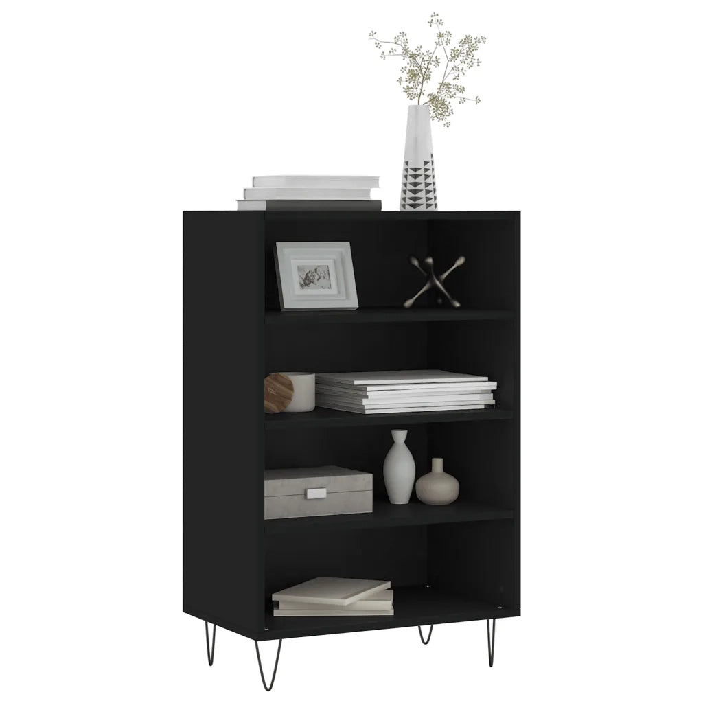 Credenza | Madia | Buffet da pranzo | Armadio da pranzo Nera 57x35x90 cm in Legno Multistrato