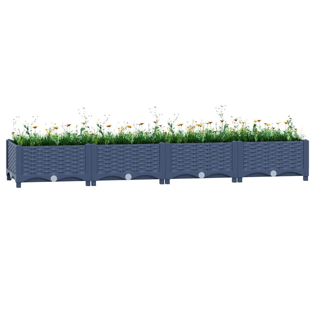 Fioriera | Cassetta per fiori | Vaso Rialzata 160x40x23 cm in Polipropilene