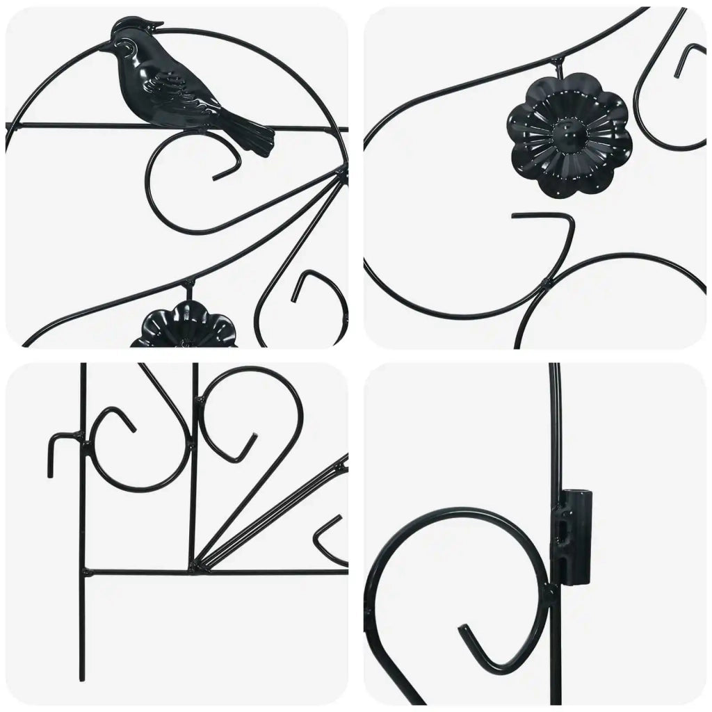 Recinzione per Giardino 5 pcs Nero Acciaio