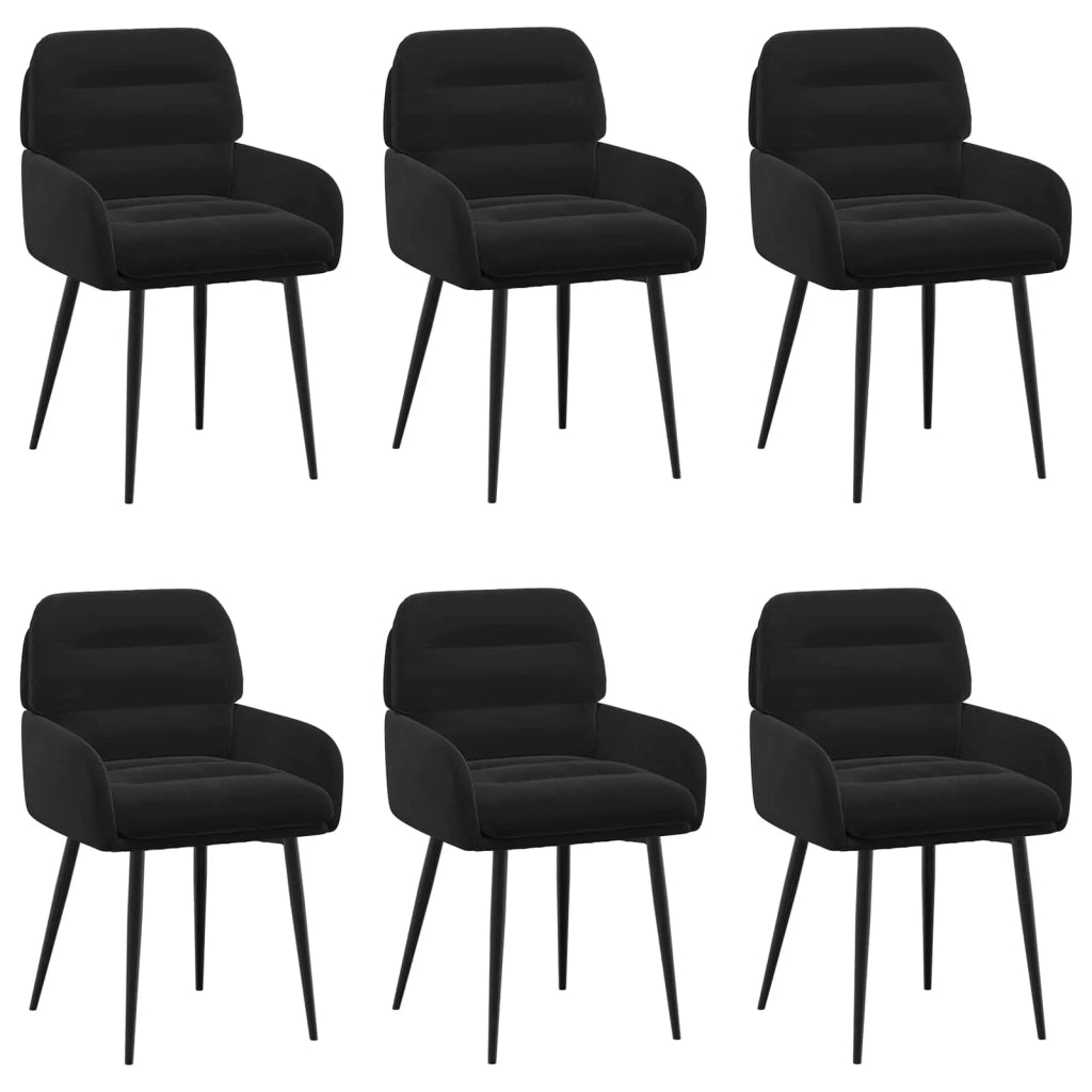 Sedie da pranzo 6 pcs Velluto (V) Nero 59 x 59,5 x 90 cm 3428252