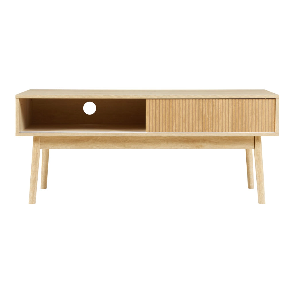 Mobile TV Landskrona con Ante Scorrevoli 115x40x48 cm Effetto Rovere [en.casa]