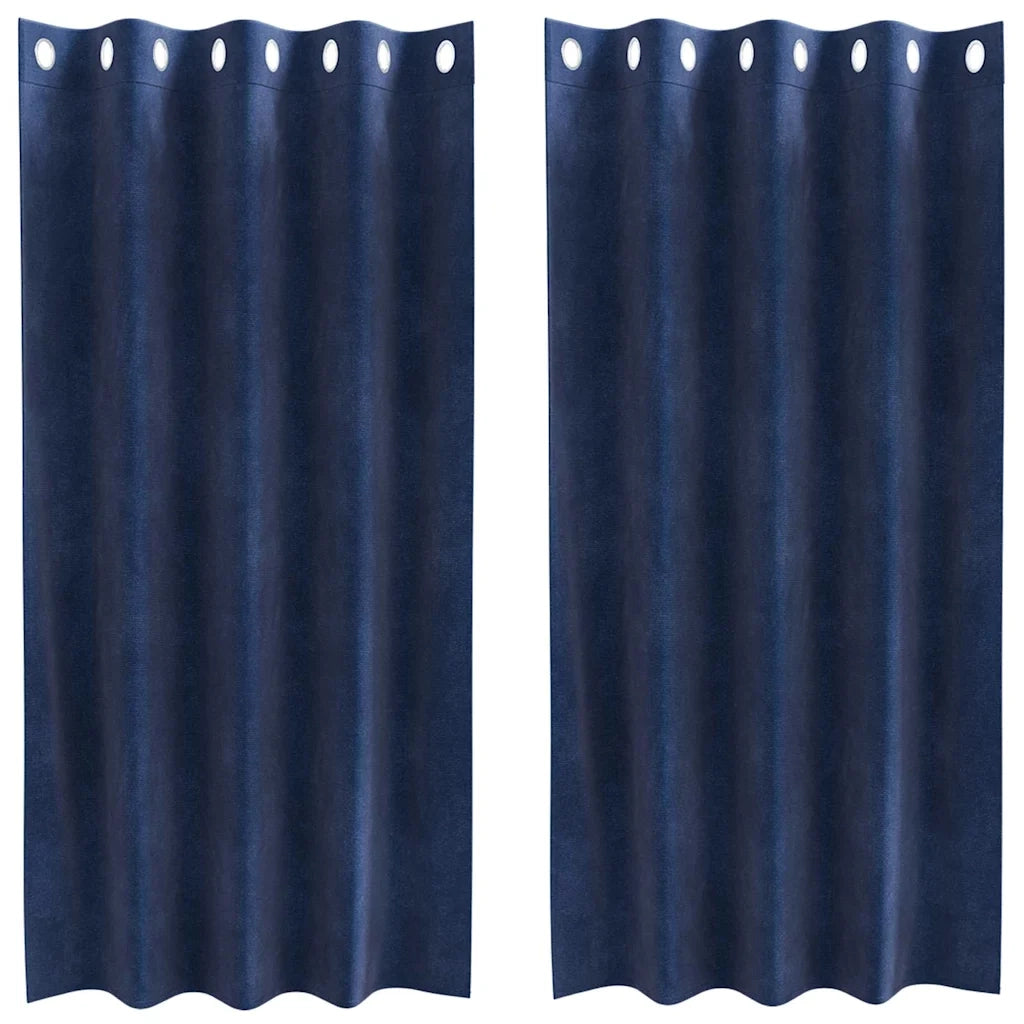 Tende oscuranti 2 pcs Blu Scuro 140 x 175 cm Velluto 4107194