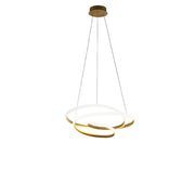 Lampada a sospensione Diva S/P in alluminio Oro Spazzolato, LED 42W 2400lm 3000K, Dimmerabile taglio fase e push - Gea Luce