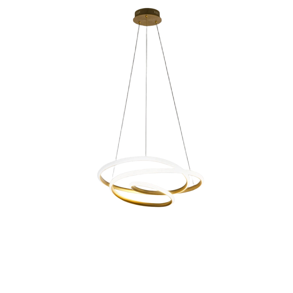 Lampada a sospensione Diva S/P in alluminio Oro Spazzolato, LED 42W 2400lm 3000K, Dimmerabile taglio fase e push - Gea Luce