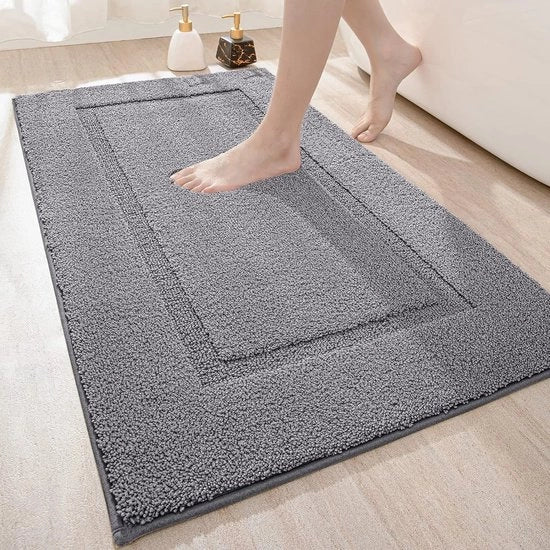 Matte da bagno in microfibra 40 x 60 cm, matto antiscivolo per bagno lavabile a macchina, copertura per doccia assorbente acqua, pannelli di pavimento duraturi (Marine)