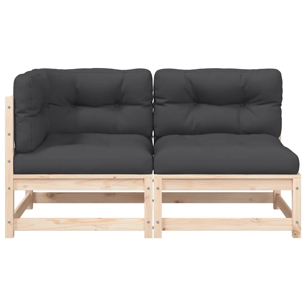 Divano da Giardino con Cuscini a 2 Posti-Sofa da Giardino-Divano da esterno in Legno Massello Pino