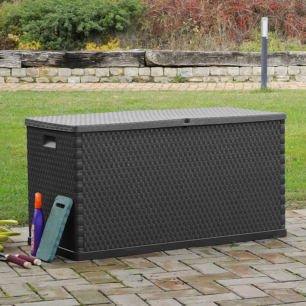 Baule da Giardino Antracite 120x56x63 cm in Rattan PP 43711