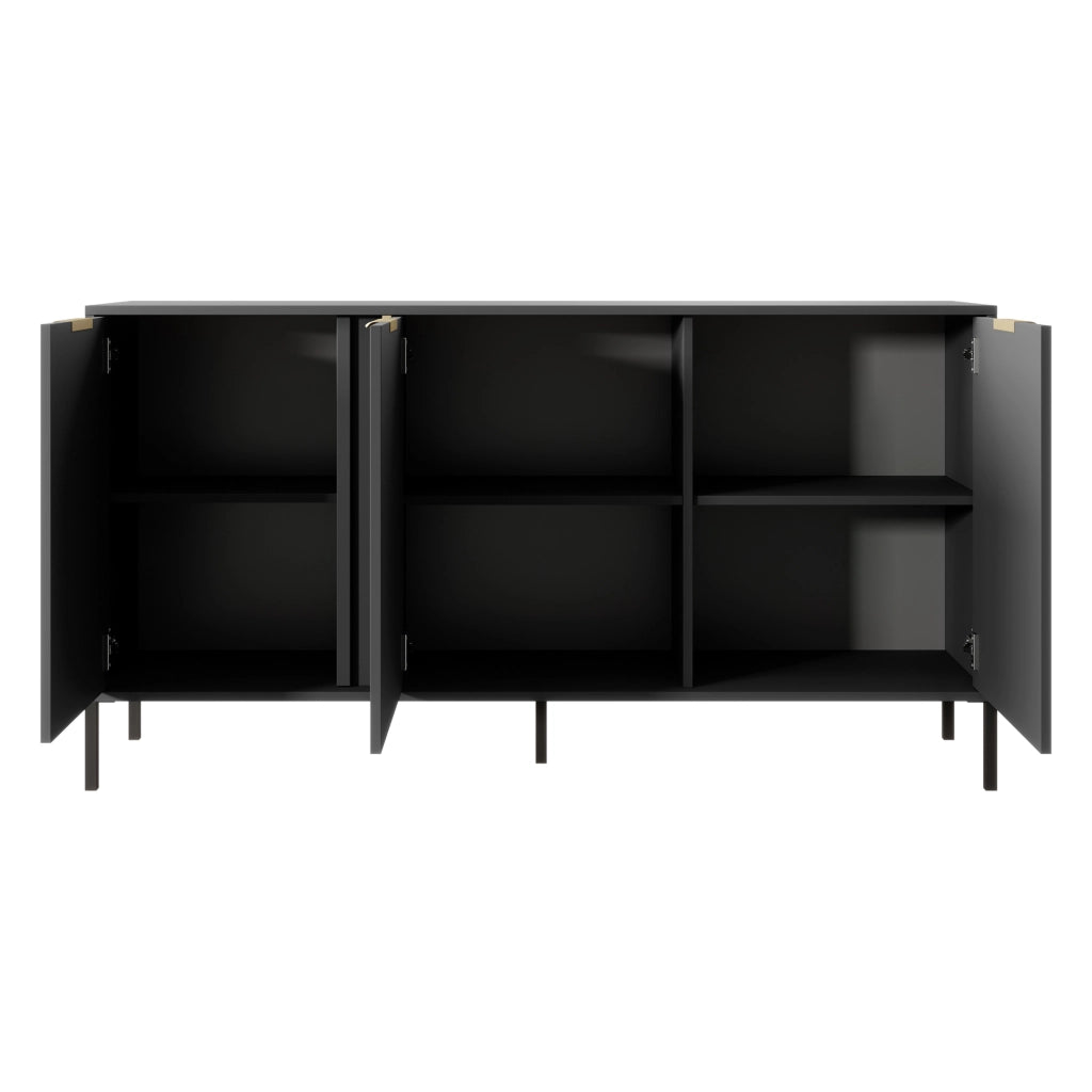 Madia Hamagami, Credenza 3 Ripiani, 153x40x81h cm Nero