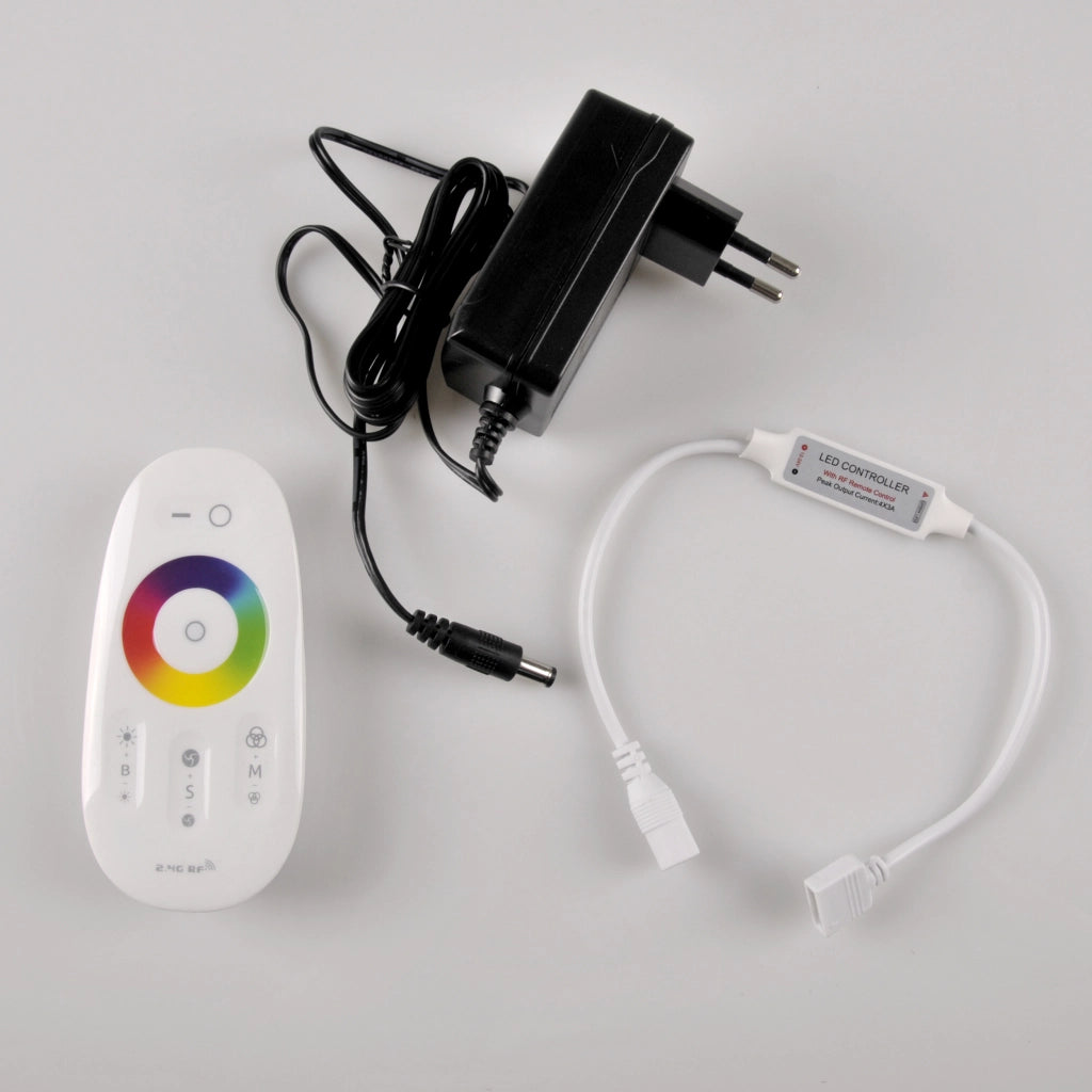 Kit striscia LED 3m 24V RGB+4000K IP65 telecomando Polux