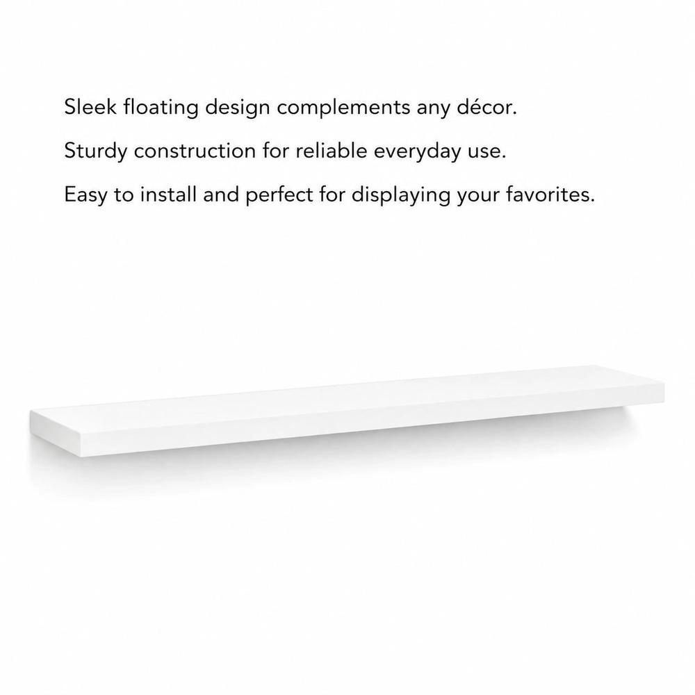 Floating Shelf, White, 120x23.5x3.8 Cm, MDF