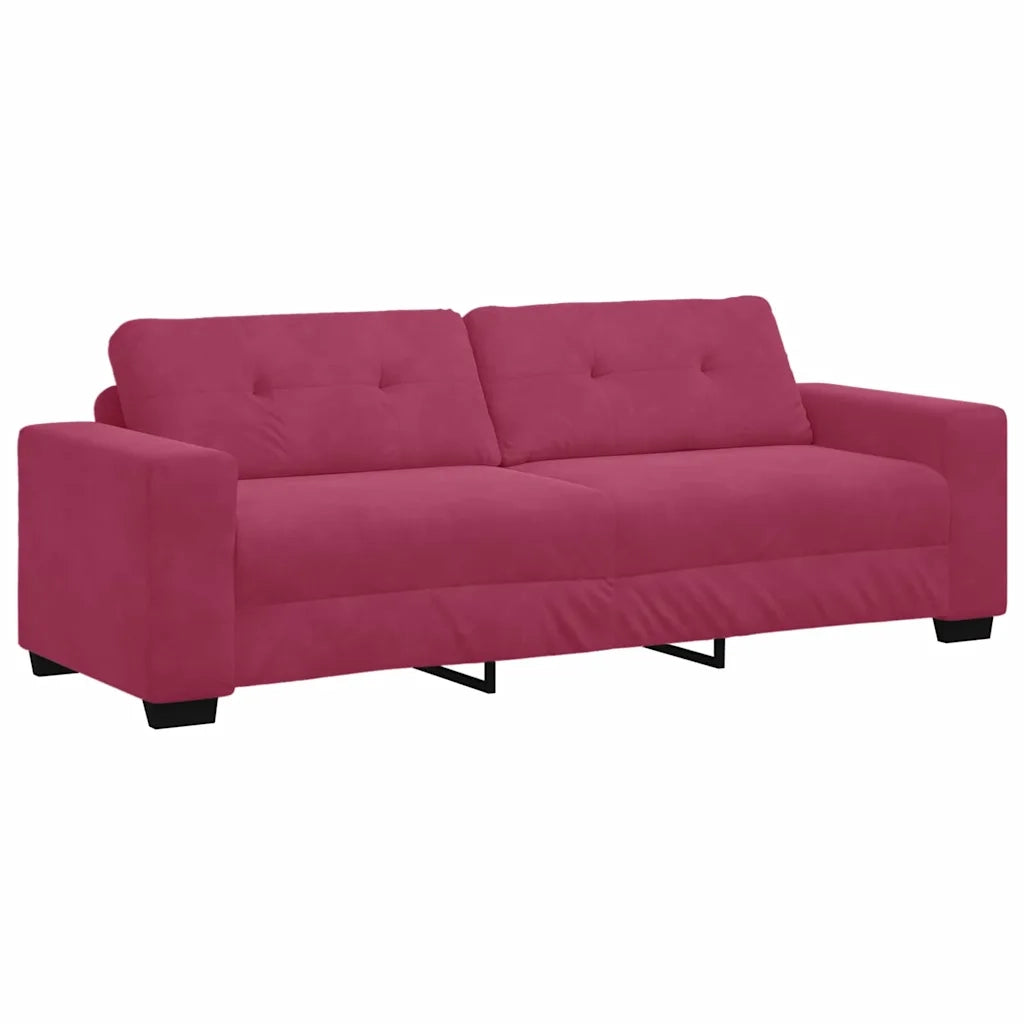 Set di divani 3 pcs Rosso Vento 221 x 80 x 80 cm Velluto 3324643
