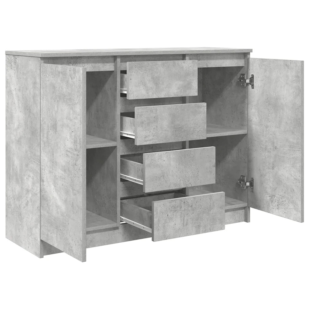 Credenza con Cassetti Grigio Cemento 100,5x35x76 cm Truciolato 3328447
