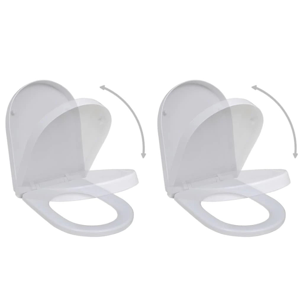 Set di due sedili per WC con coperchio in plastica bianca 02_0002956