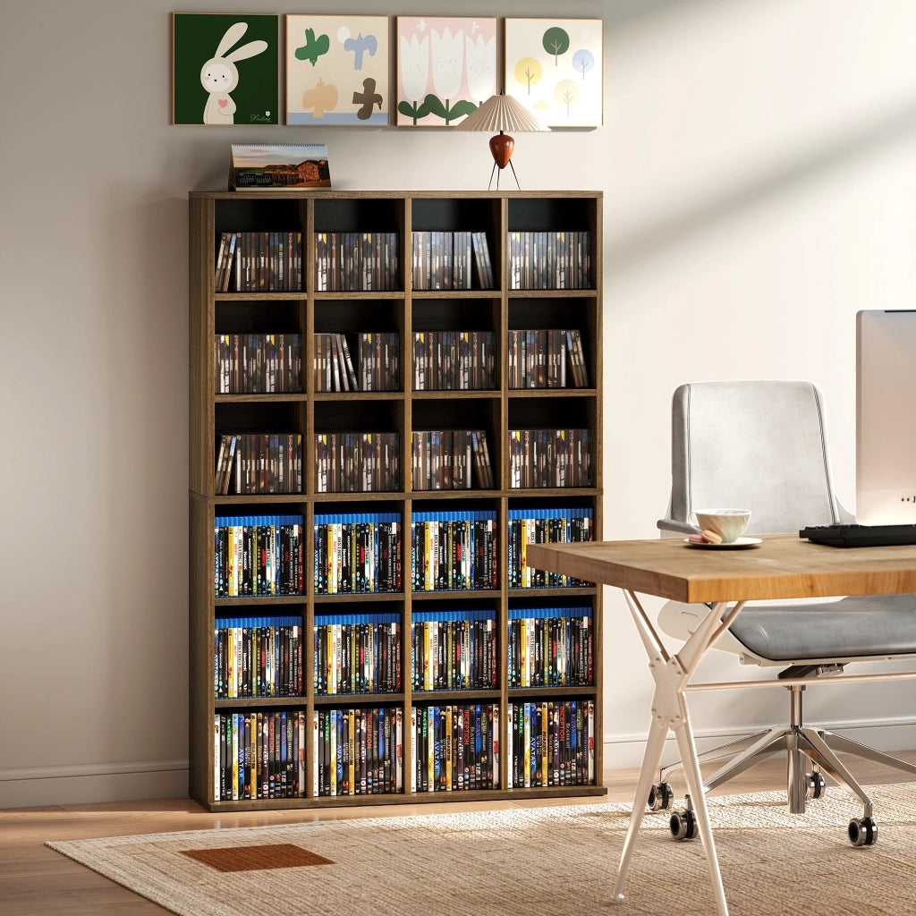 Libreria in legno con ripiani regolabili ¨C zephmum ¨C marrone 89x130.5cm