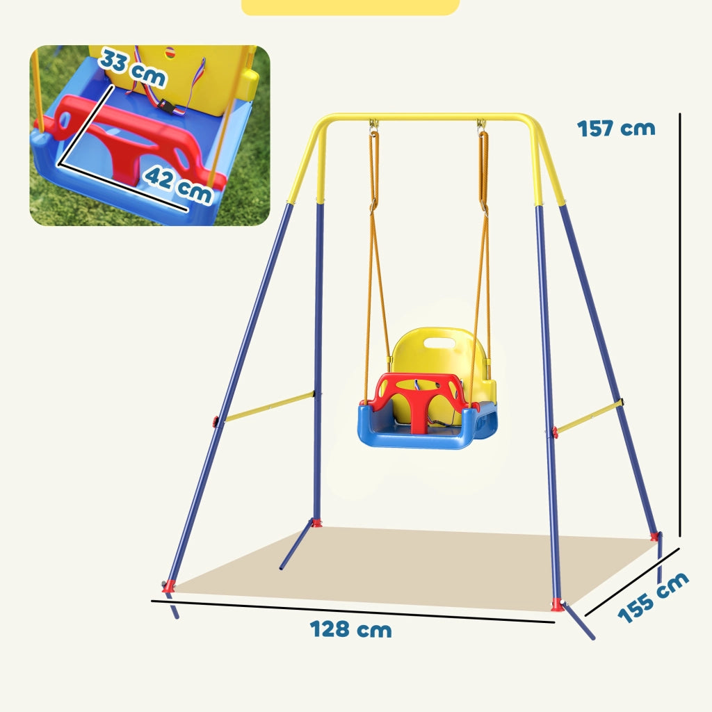 Altalena per bambini 3 in 1 ¨C zephmum ¨C Pieghevole, regolabile, multicolore