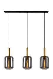 Lampada a sospensione Lucide Joanet 3xE27 vetro fumé