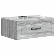 Comodino | Armadio da Notte | Mobiletto da notte a muro Grigio Sonoma 49 x 34,5 x 20 cm
