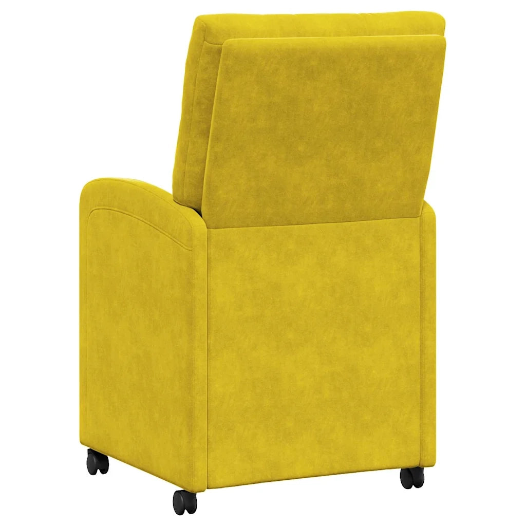 Sedie da Pranzo con Ruote 2 pcs Giallo 58 x 67 x 97 cm Velluto