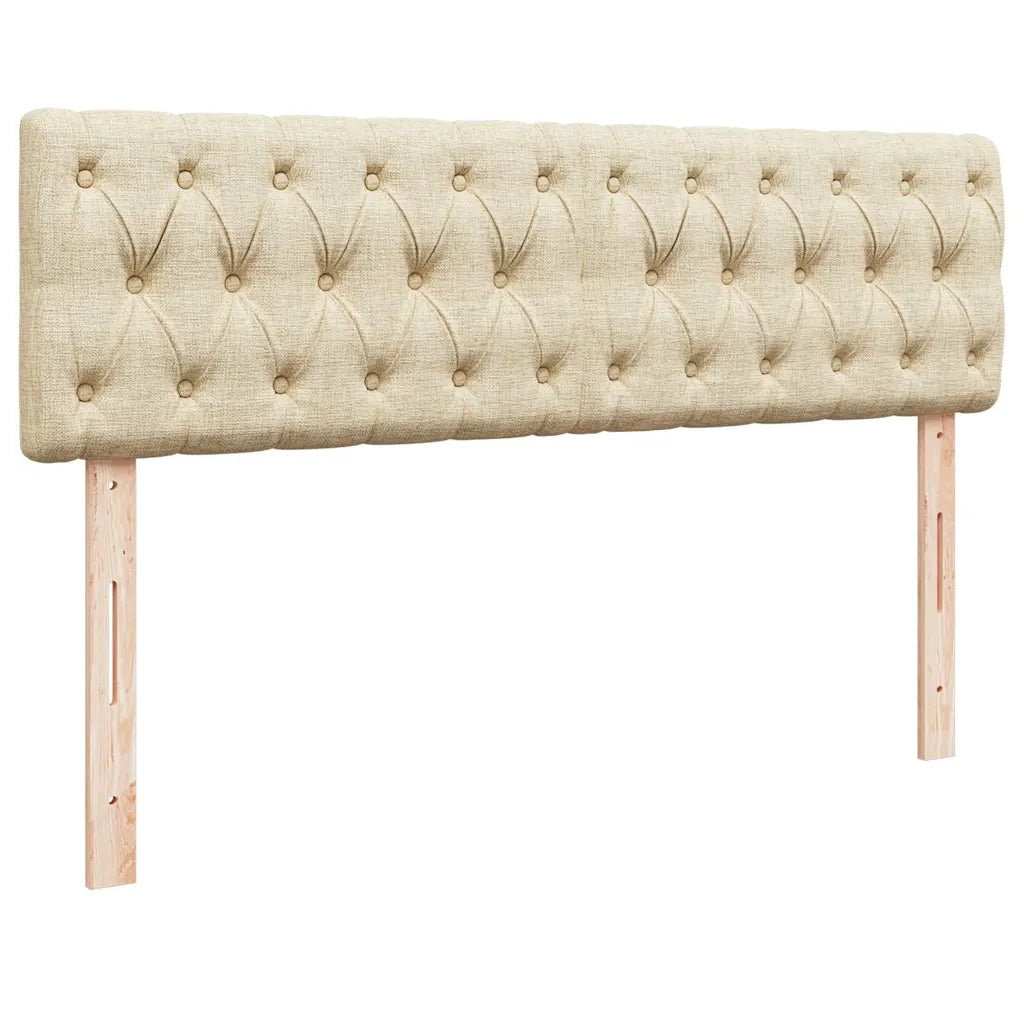 Pouf Letto con Materasso Crema 140x200 cm in Tessuto 3311551