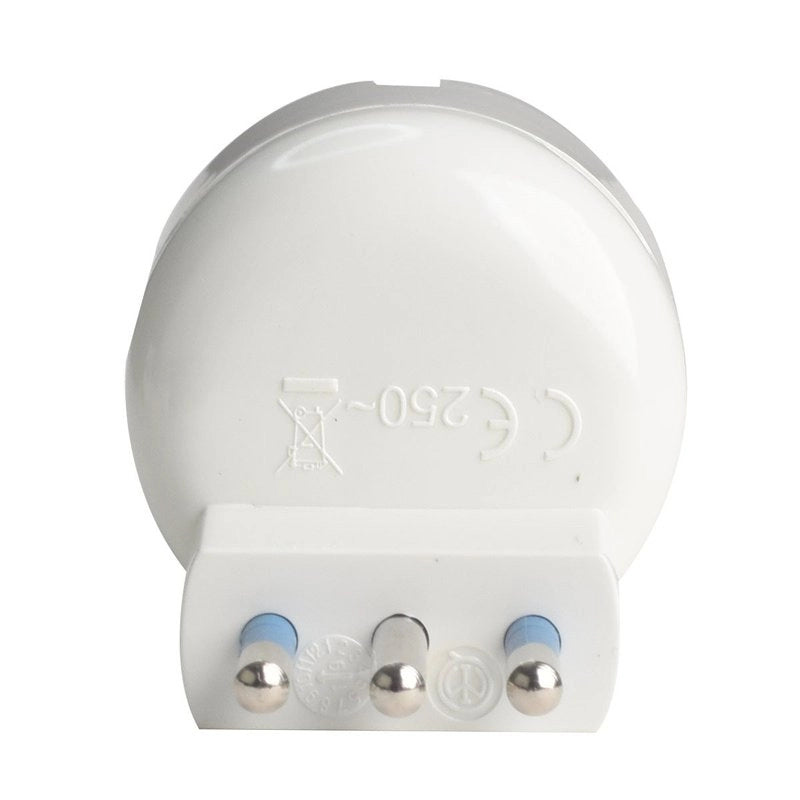 Adattatore Spina Elettrica Angolare 2P+T 10A con 1 Presa Standard Italiana 10A / Schuko 16A Laterale Salvaspazio