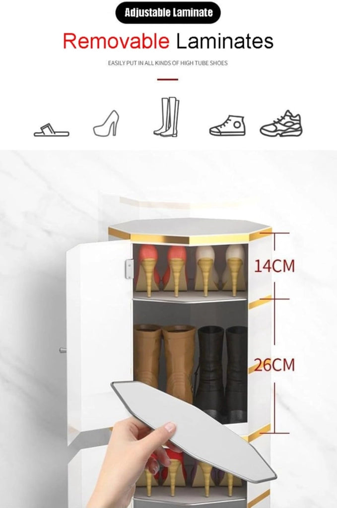 scarpiera Scarpiera Girevole, Panca per Scarpe Multifunzionale Scaffale per Scarpe in Metallo per Ingresso, Scarpiera per Interni ed Esterni con Laminati Rimovibili, Ingresso per Balcone Camera d