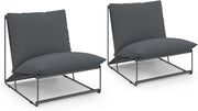 Set di 2 poltrone da Giardino Grigio Napoli con Cuscini Grigio Antracite