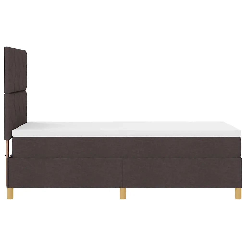 Letto a molle con materasso Marrone Scuro 90 x 190 cm Tessuto 3339661