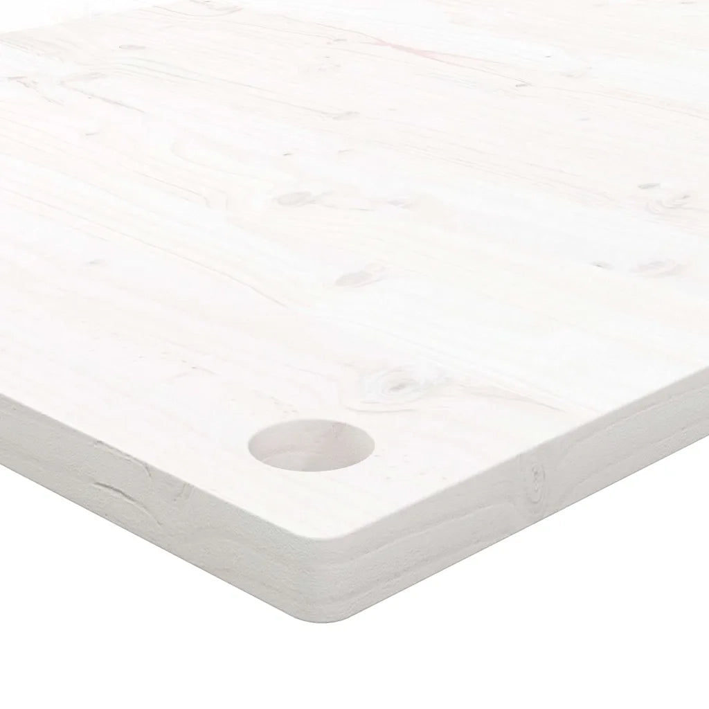 Piano Tavolo | Superficie Tavolo | Piano Scrivania Bianco 100x50x2,5 cm in Legno Massello di Pino