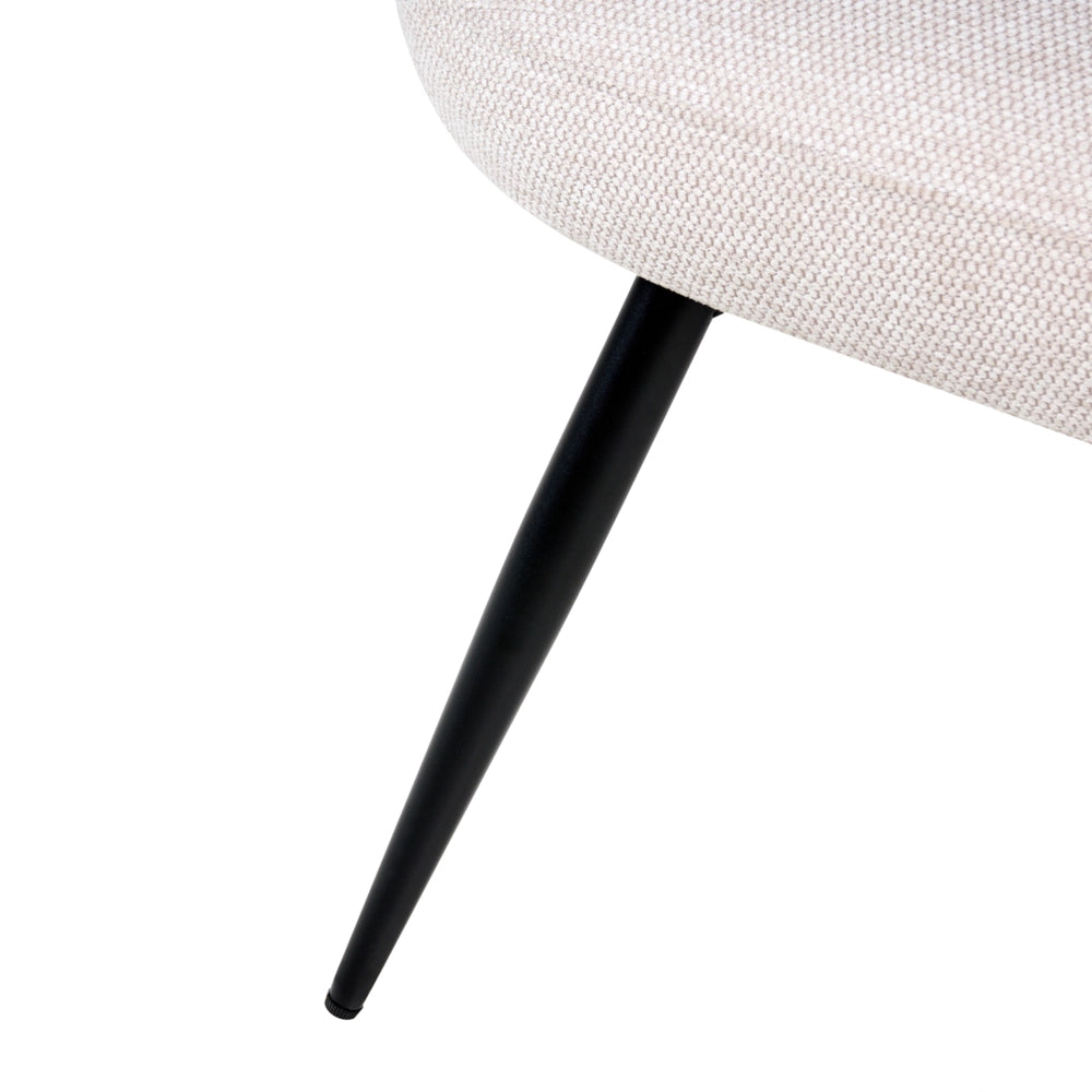 Divano da cucina Beige Tessuto poliestere Rivestimento a 2 posti Struttura in metallo Gambe nere Panca