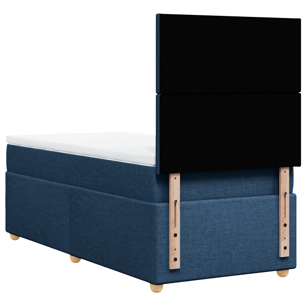 Giroletto a Molle con Materasso Blu 90x190 cm in Tessuto
