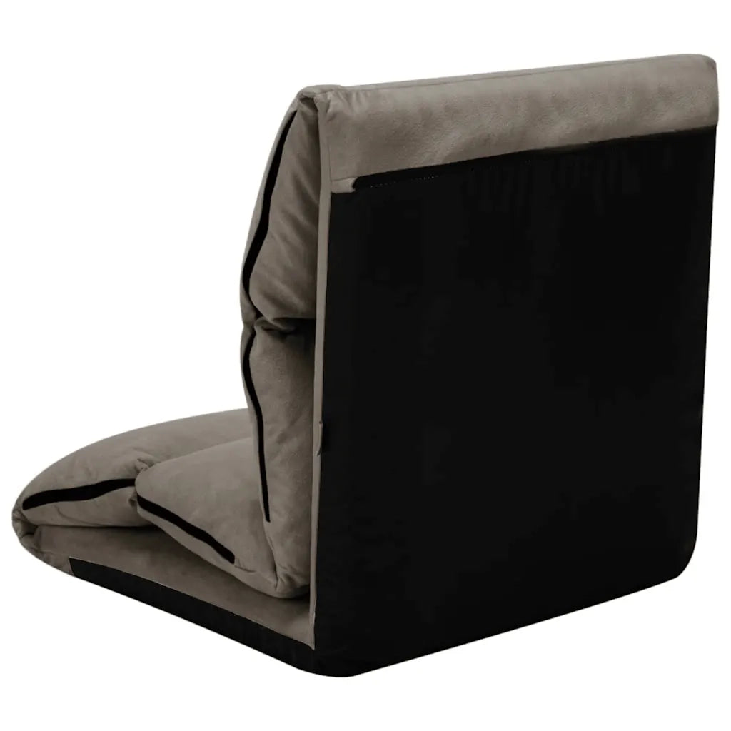 Sedia a Sdraio da Terra Pieghevole Grigio Scuro in Microfibra cod mxl 66676