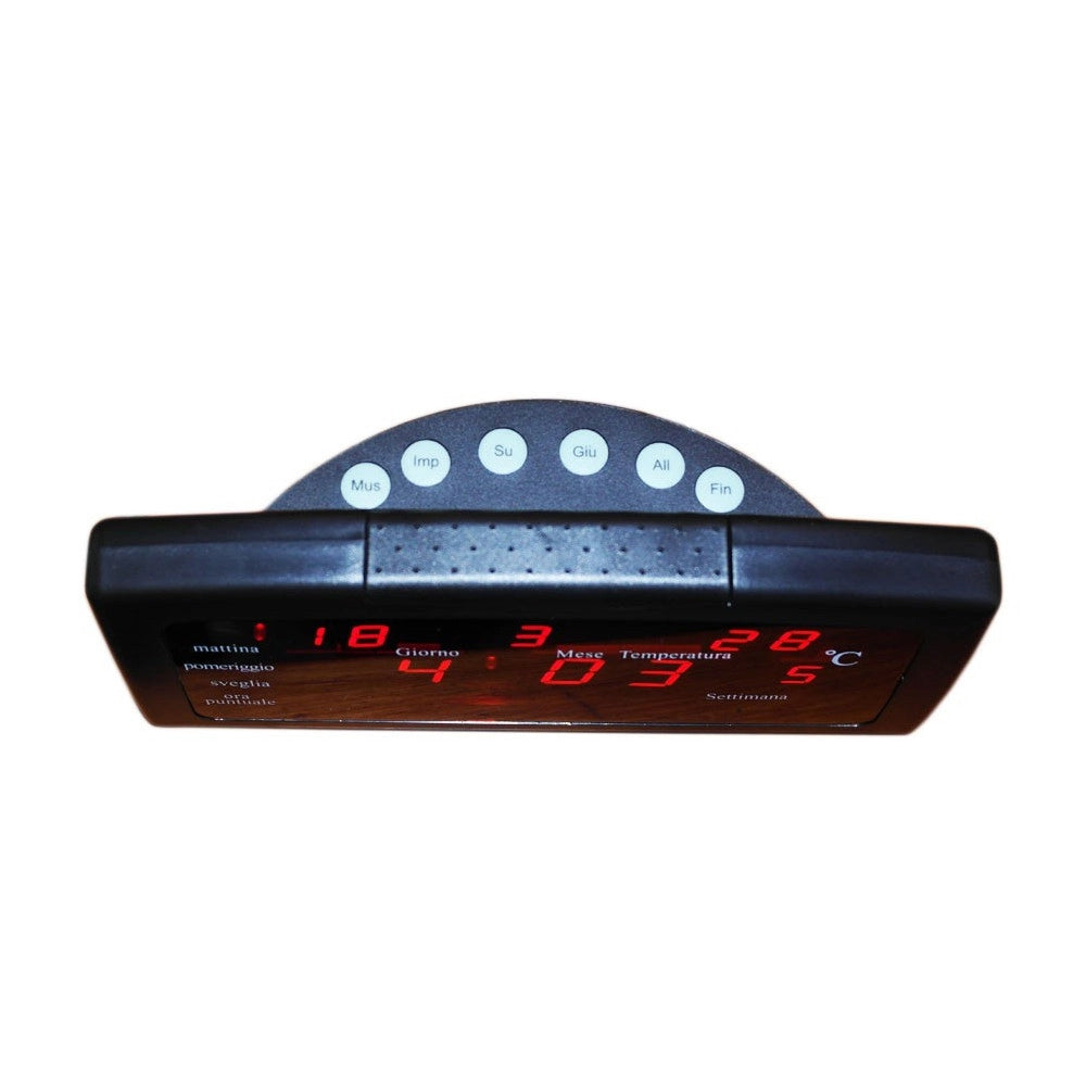 Trade Shop - Sveglia Digitale Elettrica Orologio Luce Led Con Data Giorno Temperatura -