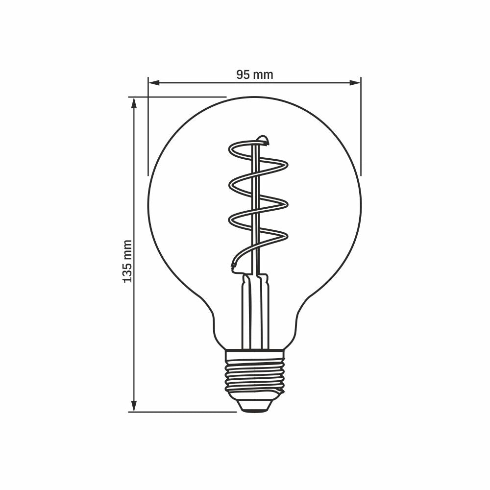Lampadina LED filamento G95 4W E27 dimmer 2200K Videx