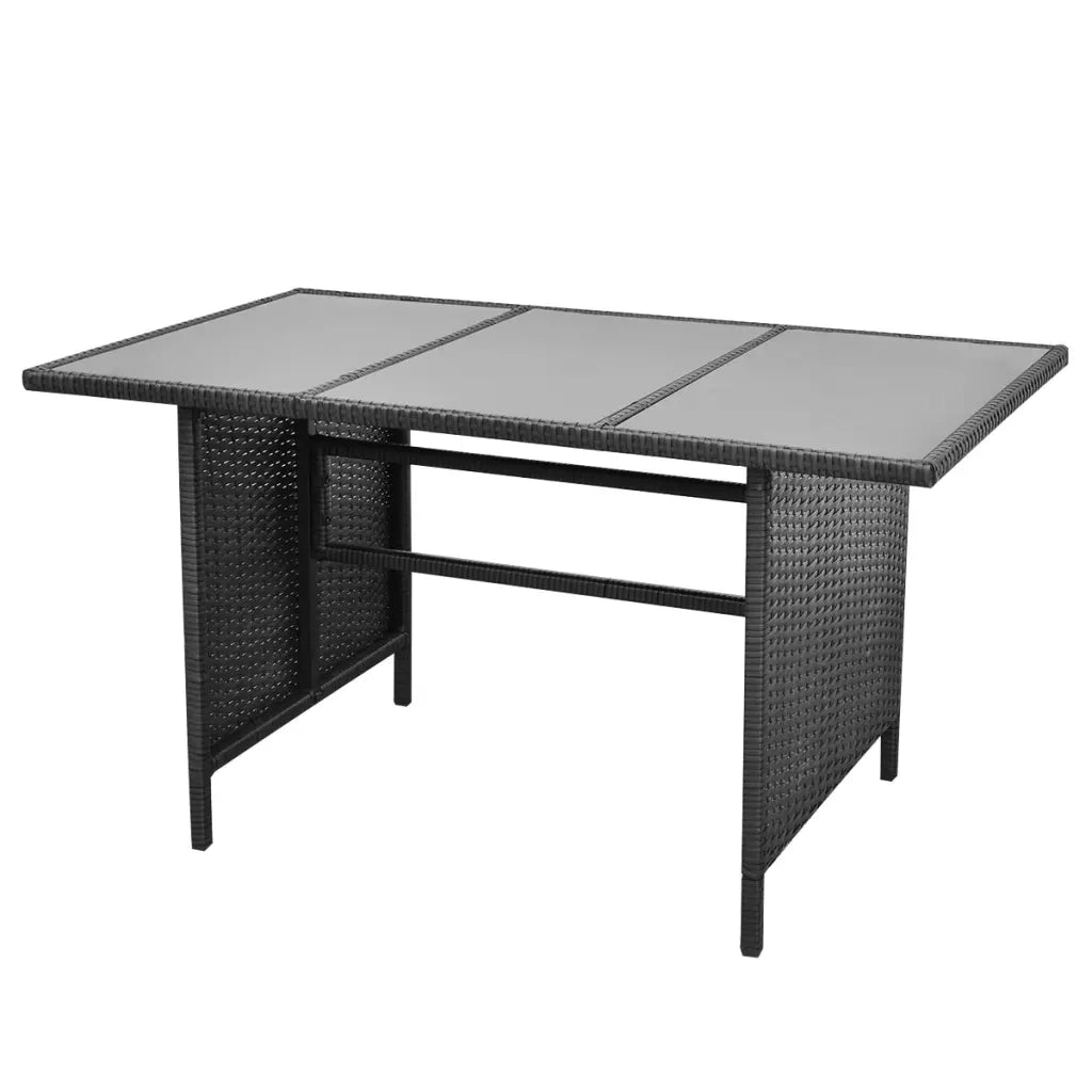 Set Divani da Giardino 4 pz con Cuscini in Polyrattan Nero 43096