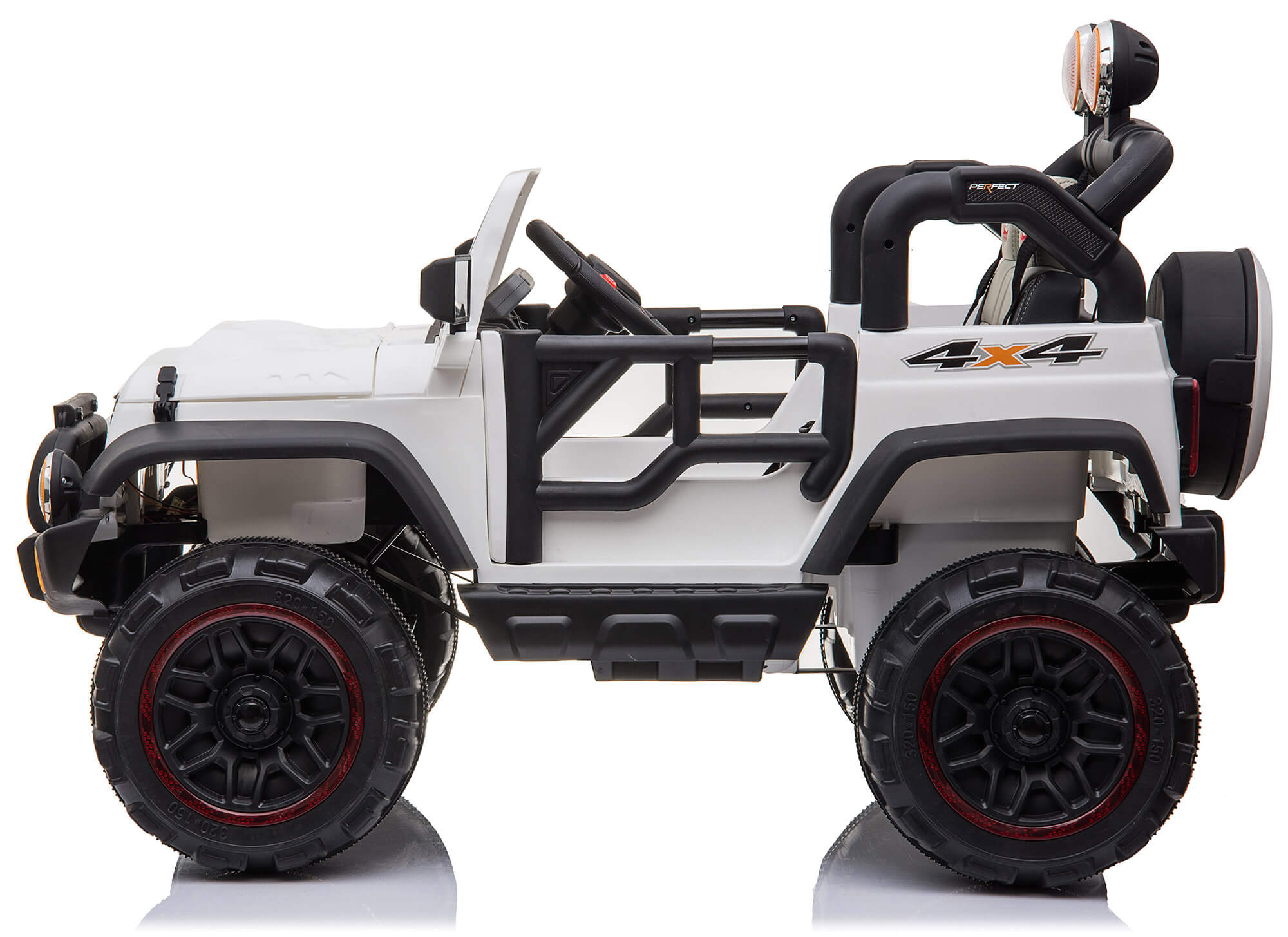 Macchina Elettrica per Bambini 2 Posti Maxi Fuoristrada 12V Happy Kids Bianca