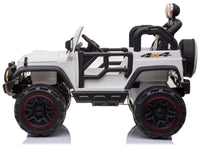 Macchina Elettrica per Bambini 2 Posti Maxi Fuoristrada 12V Happy Kids Bianca