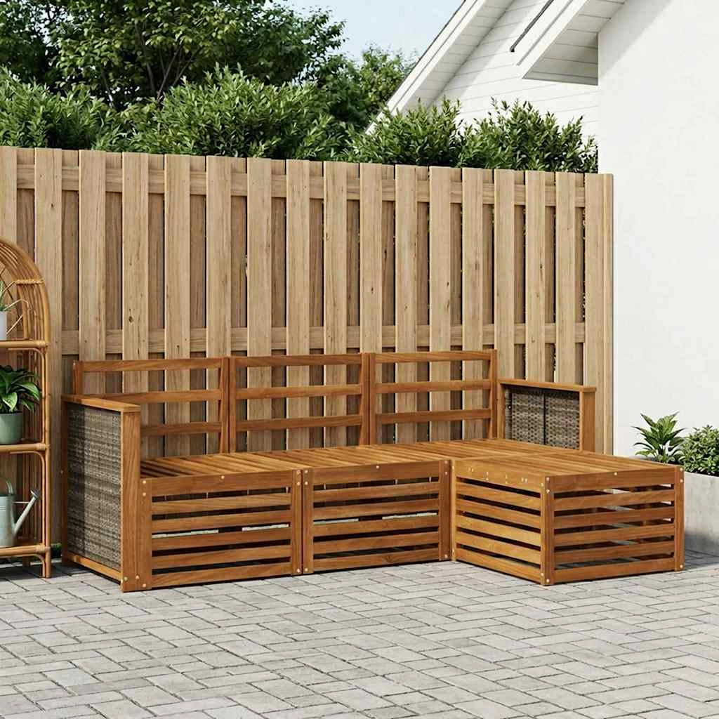Set di divani da esterno 4 pz Naturale 3384195