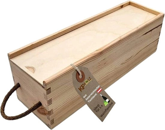 Scatola in Legno Rustica per Regali - Cassa di Deposito - 1 pezzo - Miele - Legno - 350 x 200 x 110 mm